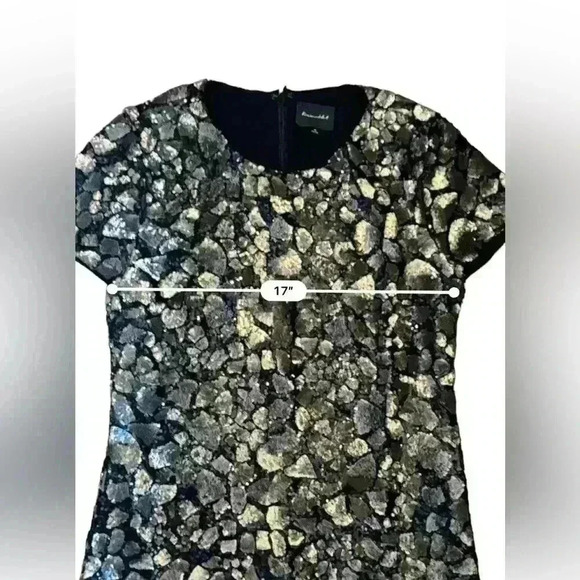 Line And Dot Black And Gold Sequin Mini Dress Size Medium - Picture 8 of 10
